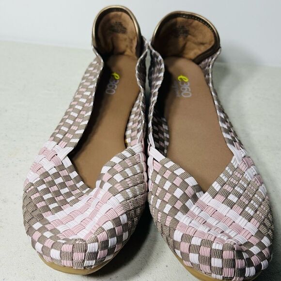 Easy Spirit Flat Closed Toe Checkered Print Slip On Comfy Size 8,5W - Picture 3 of 8
